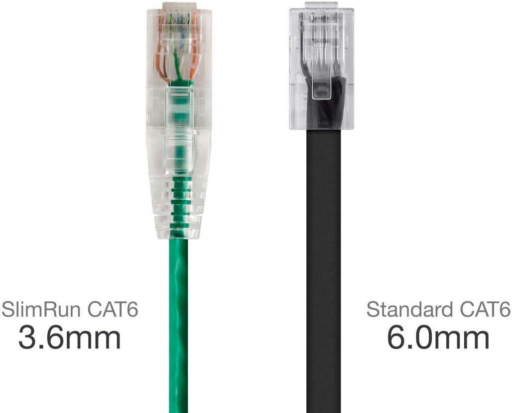 image:imageMonoprice Cat6 5ft Blue Component Level Patch Cable UTP 28AWG 550MHz Pure Bare Copper Snagless RJ45 SlimRun Series Ethernet CableGreen