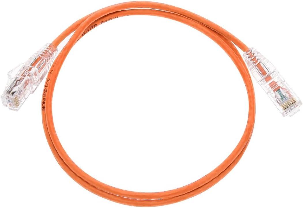 image:imageMonoprice Cat6 5ft Blue Component Level Patch Cable UTP 28AWG 550MHz Pure Bare Copper Snagless RJ45 SlimRun Series Ethernet CableOrange