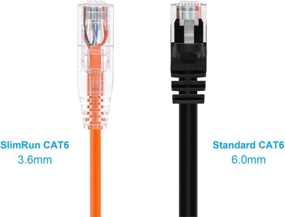 image:imageMonoprice Cat6 5ft Blue Component Level Patch Cable UTP 28AWG 550MHz Pure Bare Copper Snagless RJ45 SlimRun Series Ethernet CableOrange