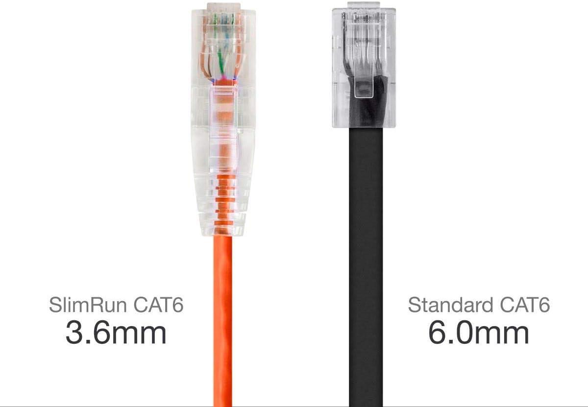 image:imageMonoprice Cat6 5ft Blue Component Level Patch Cable UTP 28AWG 550MHz Pure Bare Copper Snagless RJ45 SlimRun Series Ethernet CableOrange