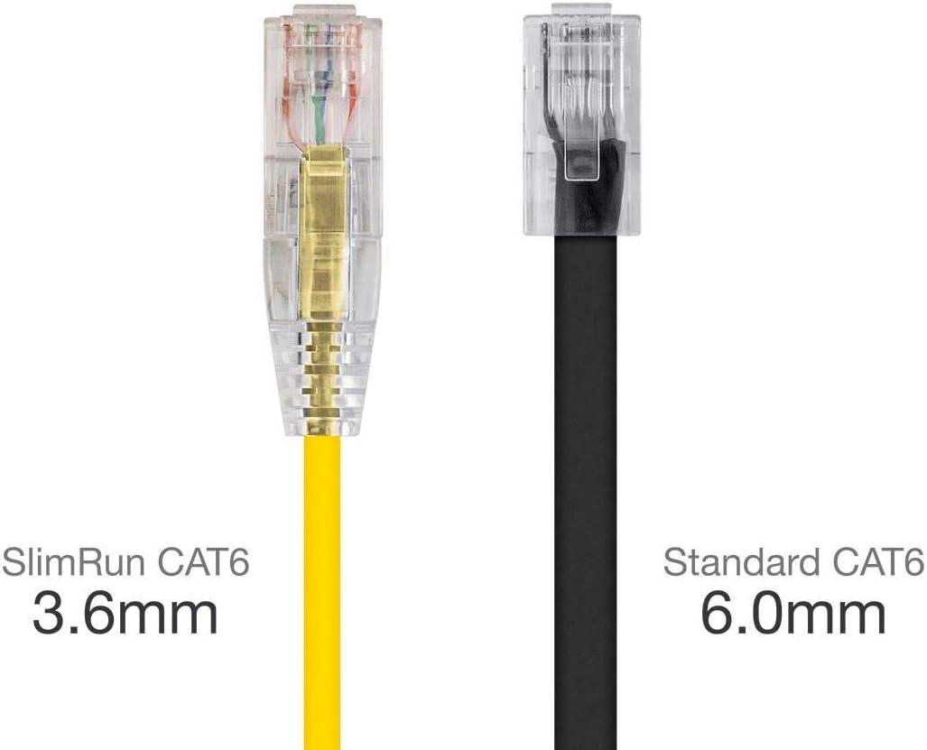 image:imageMonoprice Cat6 5ft Blue Component Level Patch Cable UTP 28AWG 550MHz Pure Bare Copper Snagless RJ45 SlimRun Series Ethernet CableYellow