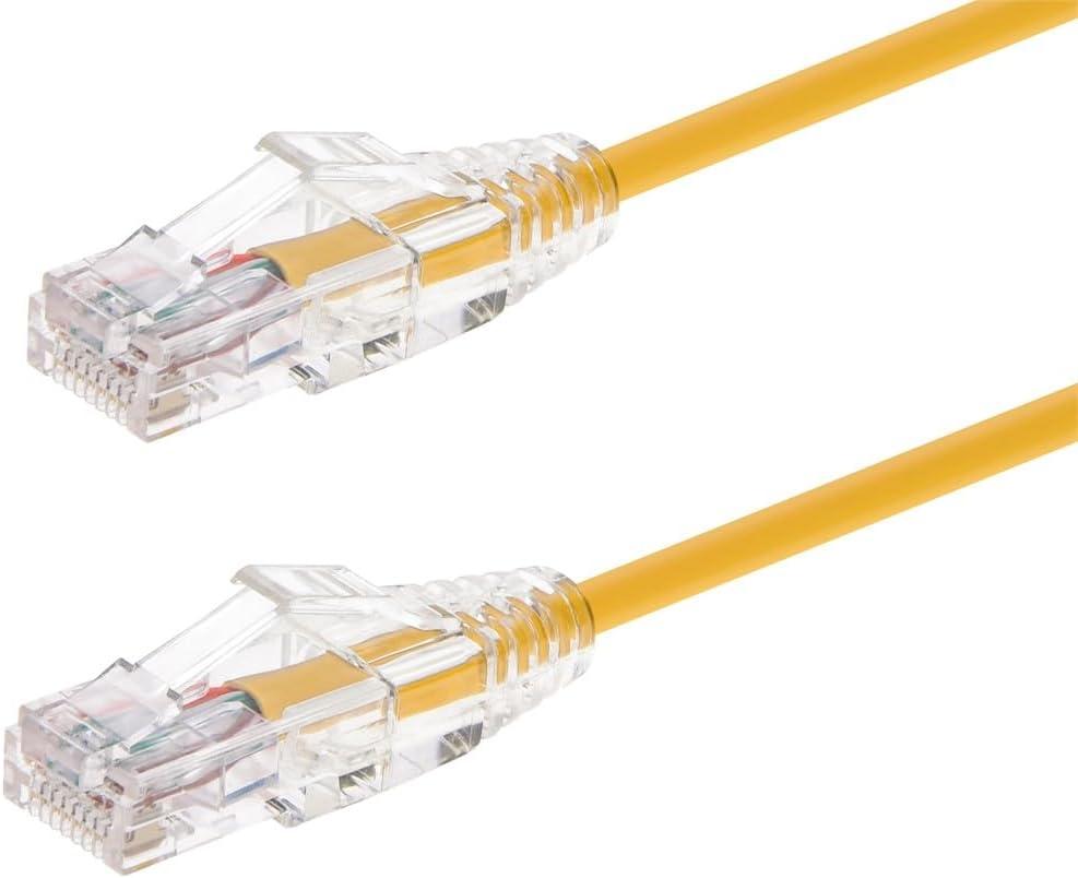 image:imageMonoprice Cat6 5ft Blue Component Level Patch Cable UTP 28AWG 550MHz Pure Bare Copper Snagless RJ45 SlimRun Series Ethernet CableYellow