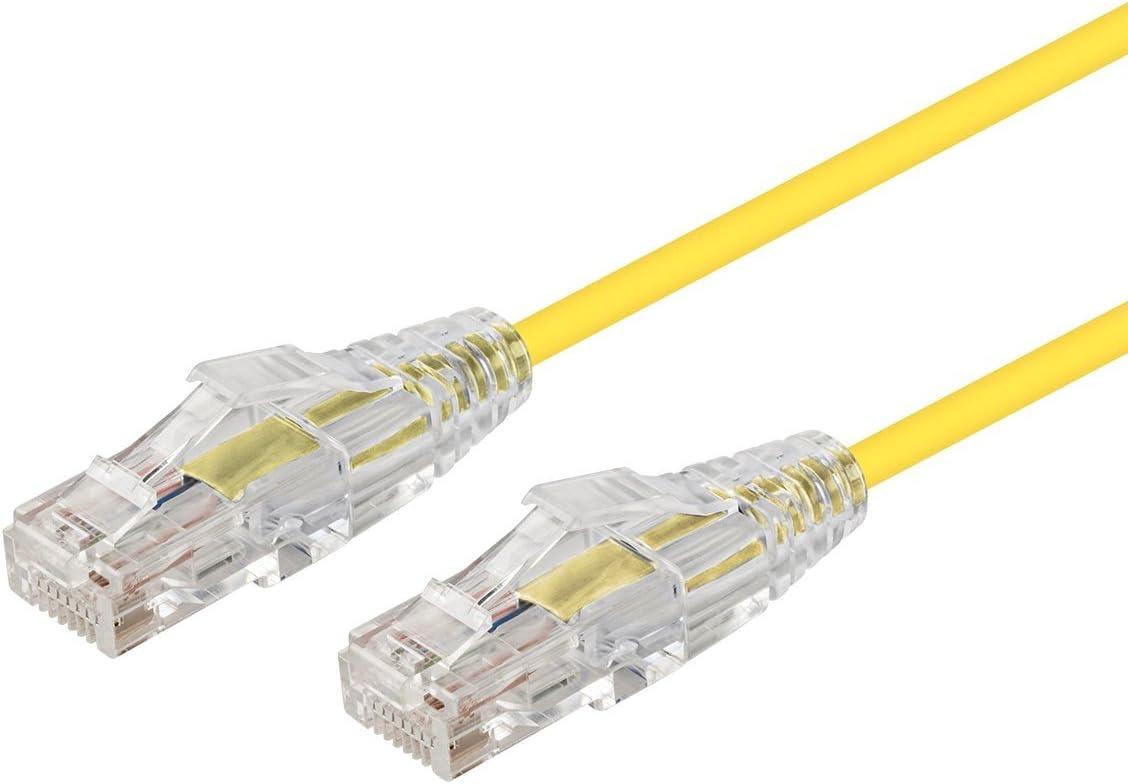 image:imageMonoprice Cat6 5ft Blue Component Level Patch Cable UTP 28AWG 550MHz Pure Bare Copper Snagless RJ45 SlimRun Series Ethernet CableYellow