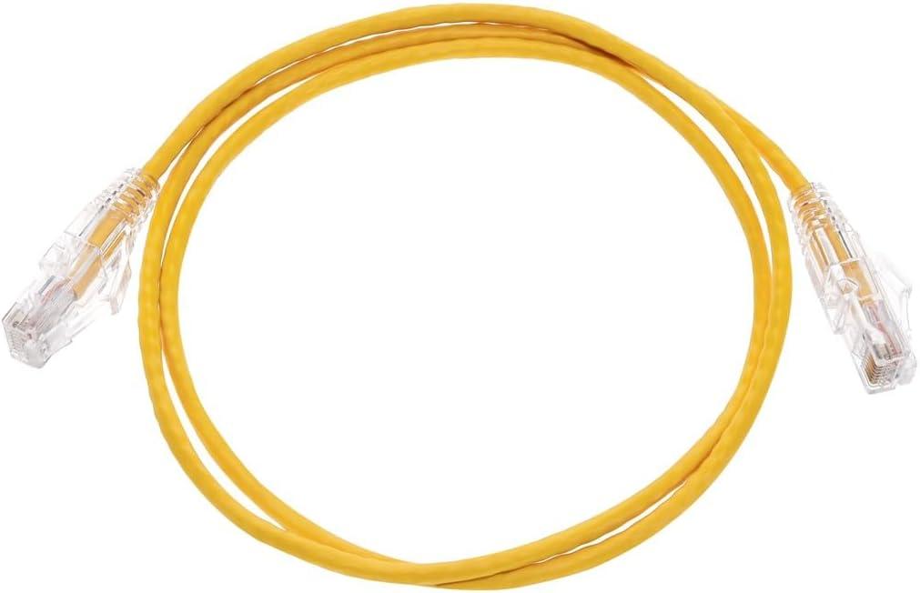 image:imageMonoprice Cat6 5ft Blue Component Level Patch Cable UTP 28AWG 550MHz Pure Bare Copper Snagless RJ45 SlimRun Series Ethernet CableYellow