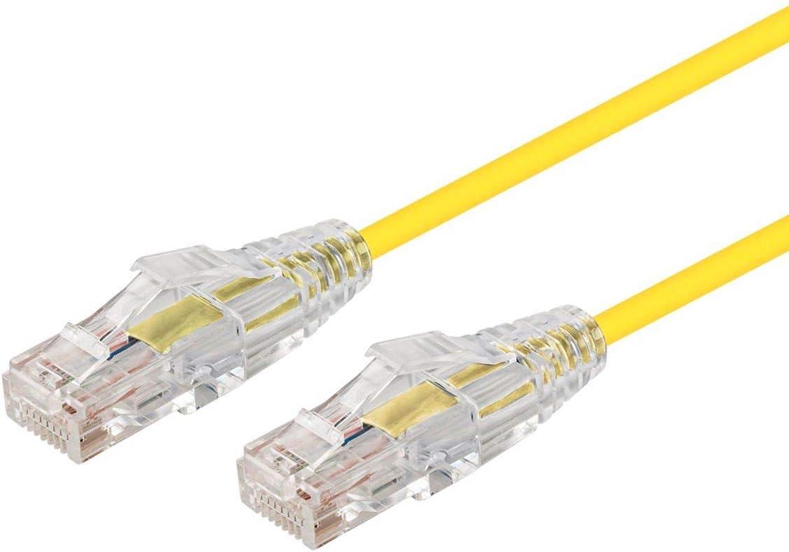 image:imageMonoprice Cat6 5ft Blue Component Level Patch Cable UTP 28AWG 550MHz Pure Bare Copper Snagless RJ45 SlimRun Series Ethernet CableYellow