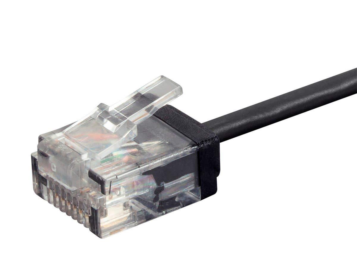 image:imageMonoprice Cat6 Ethernet Patch Cable Snagless 550MHz UTP 32AWG 2 Feet Blue Micro SlimRun SeriesBlack