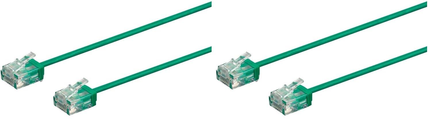 image:imageMonoprice Cat6 Ethernet Patch Cable Snagless 550MHz UTP 32AWG 2 Feet Blue Micro SlimRun SeriesGreen