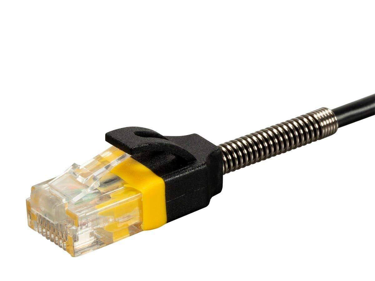 image:imageMonoprice Cat6 Ethernet Patch Cable Snagless Reinforced 550MHz UTP 30AWG 10 Feet Black SlimRun Series1 Feet