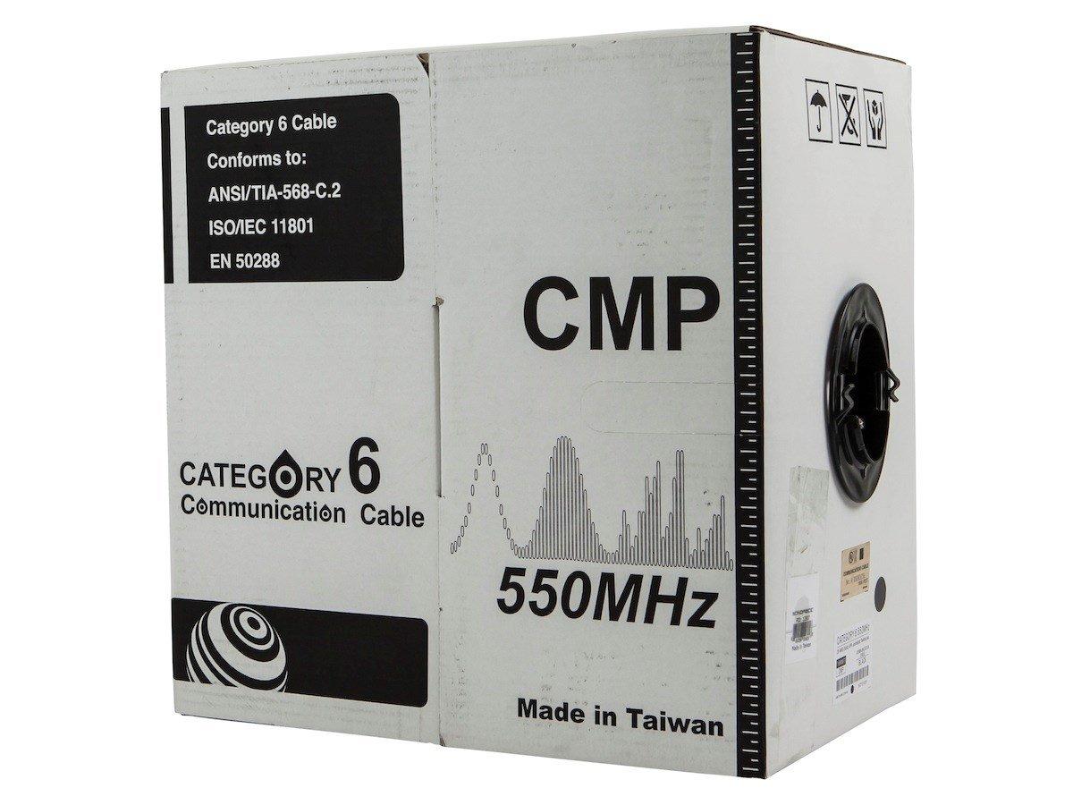 image:imageMonoprice Cat6 Plenum Bulk Cable UL Solid 550MHz UTP CMP 10G 23AWG 500 Feet WhiteBlack