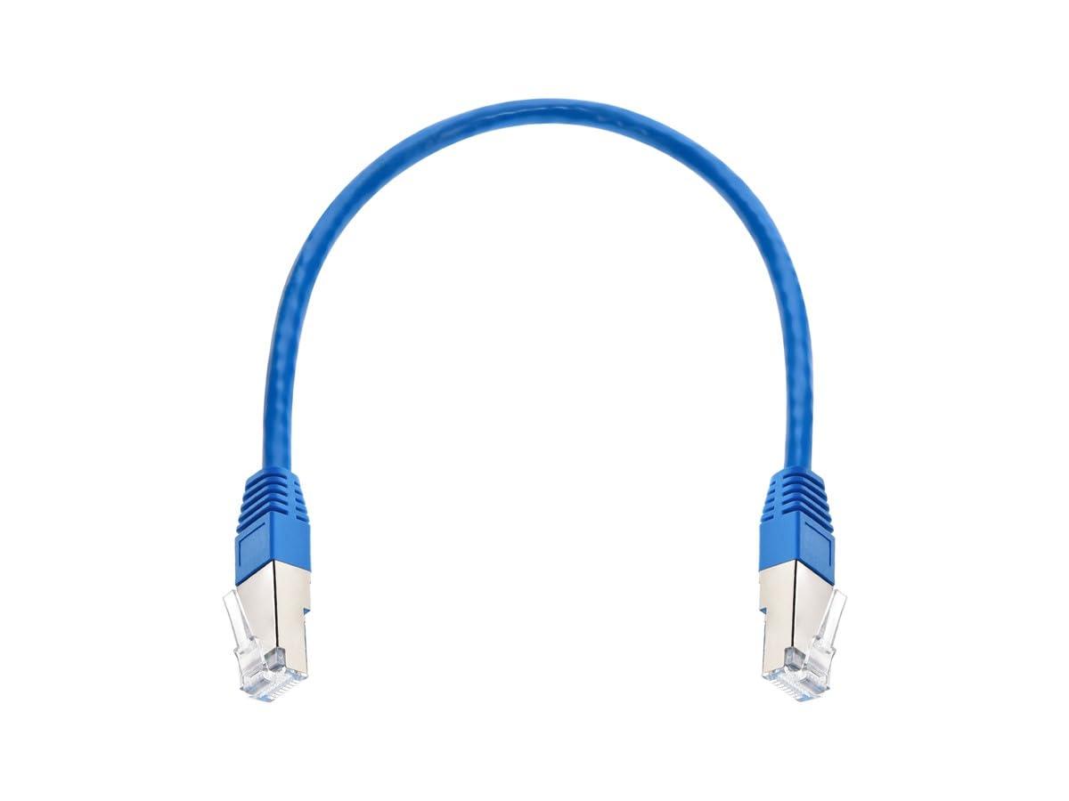 image:imageMonoprice Cat6A 1ft Blue Patch Cable Double Shielded SFTP 26AWG 10G Pure Bare Copper Molded RJ45 Entegrade Series Ethernet Cable1 Feet