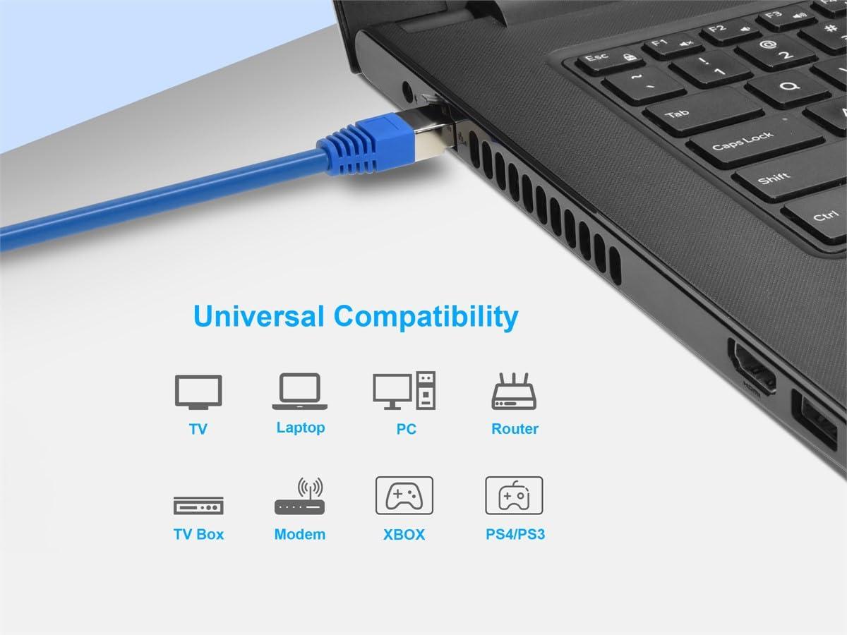 image:imageMonoprice Cat6A 1ft Blue Patch Cable Double Shielded SFTP 26AWG 10G Pure Bare Copper Molded RJ45 Entegrade Series Ethernet Cable20 Feet
