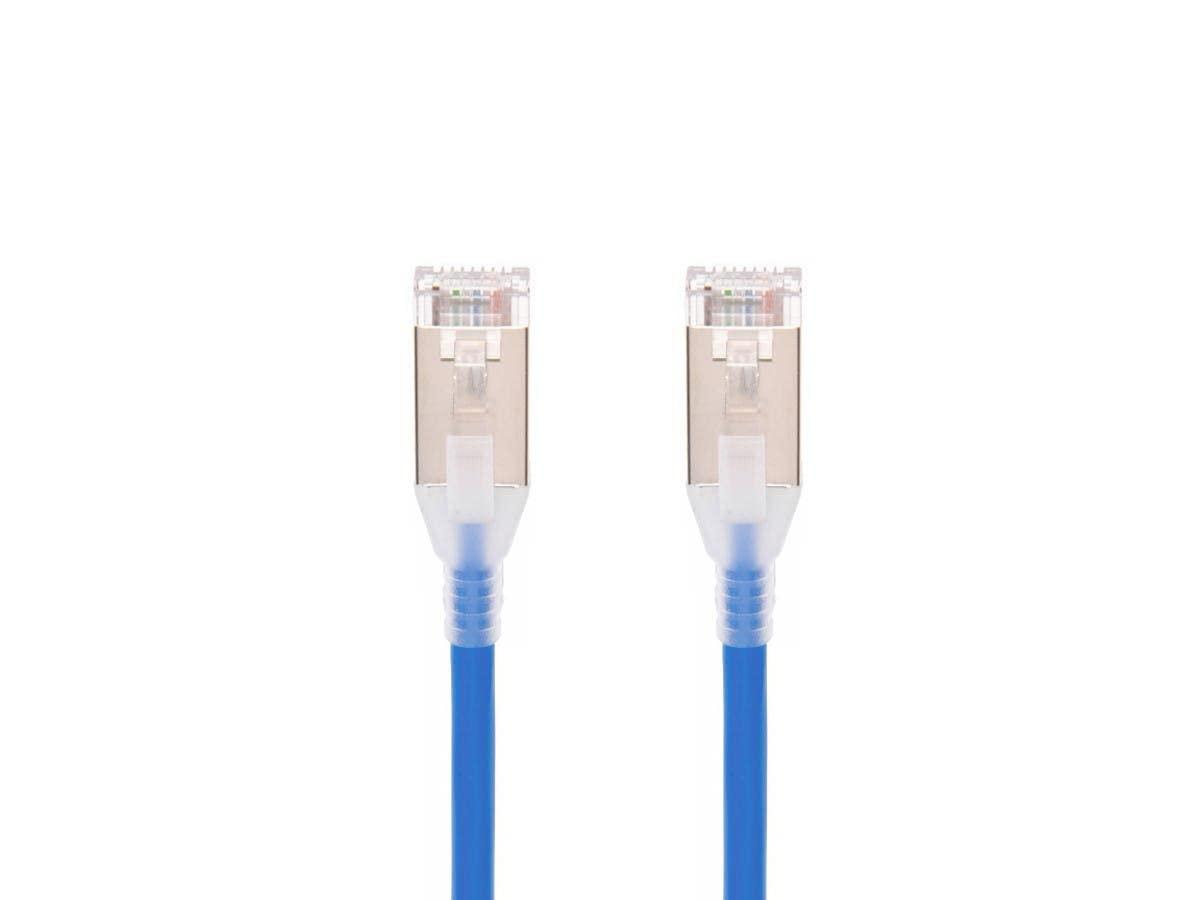 image:imageMonoprice Cat6A 3ft White Component Level Patch Cable Double Shielded SFTP 30AWG 10G CM Pure Bare Copper Snagless RJ45 SlimRun Series Ethernet CableBlue