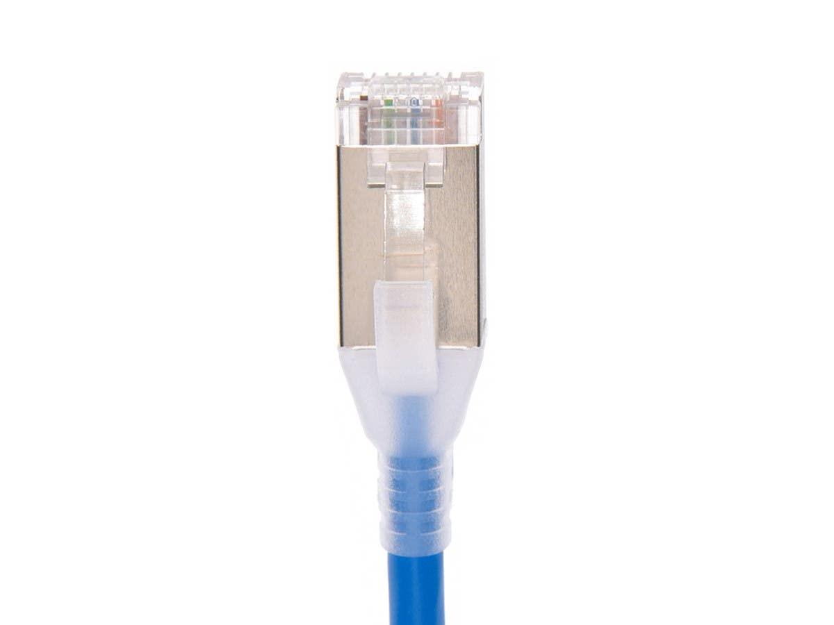 image:imageMonoprice Cat6A 3ft White Component Level Patch Cable Double Shielded SFTP 30AWG 10G CM Pure Bare Copper Snagless RJ45 SlimRun Series Ethernet CableBlue