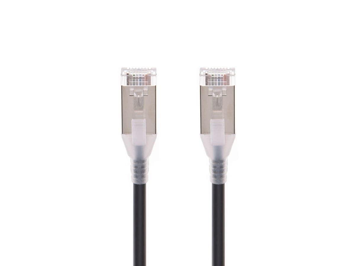 image:imageMonoprice Cat6A 3ft White Component Level Patch Cable Double Shielded SFTP 30AWG 10G CM Pure Bare Copper Snagless RJ45 SlimRun Series Ethernet CableBlack