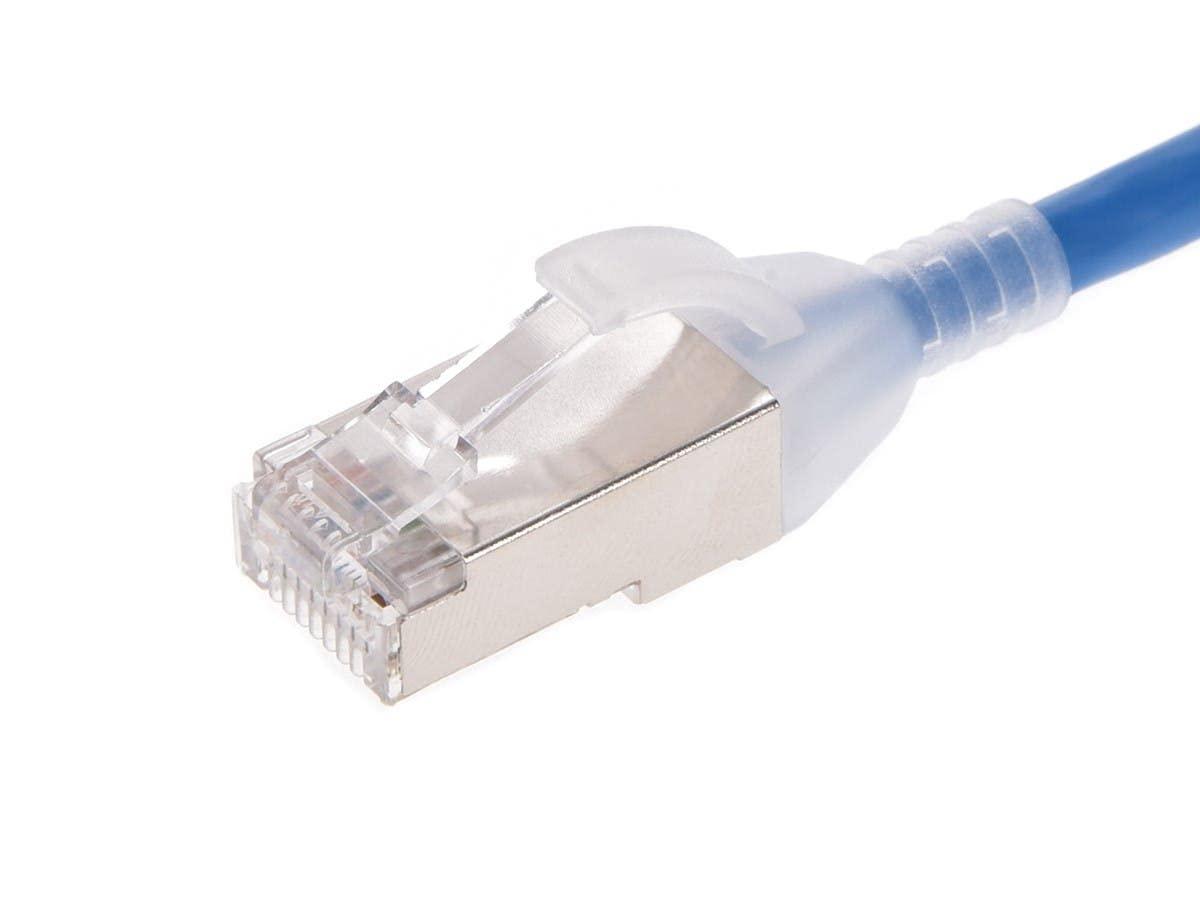 image:imageMonoprice Cat6A 3ft White Component Level Patch Cable Double Shielded SFTP 30AWG 10G CM Pure Bare Copper Snagless RJ45 SlimRun Series Ethernet CableBlue
