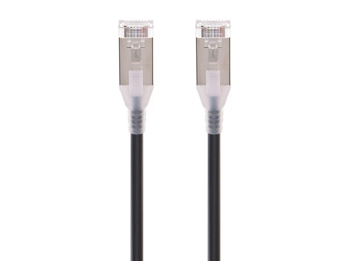 image:imageMonoprice Cat6A 3ft White Component Level Patch Cable Double Shielded SFTP 30AWG 10G CM Pure Bare Copper Snagless RJ45 SlimRun Series Ethernet CableBlack