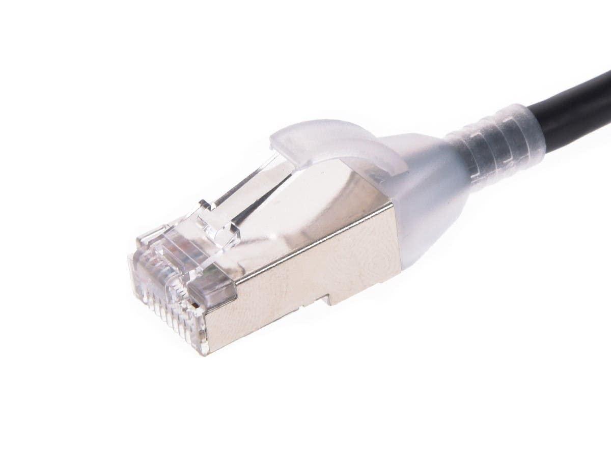 image:imageMonoprice Cat6A 3ft White Component Level Patch Cable Double Shielded SFTP 30AWG 10G CM Pure Bare Copper Snagless RJ45 SlimRun Series Ethernet CableBlack