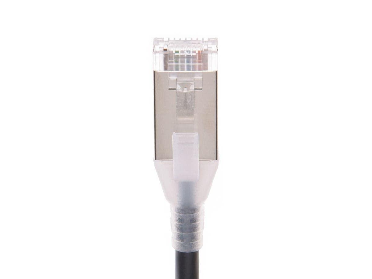 image:imageMonoprice Cat6A 3ft White Component Level Patch Cable Double Shielded SFTP 30AWG 10G CM Pure Bare Copper Snagless RJ45 SlimRun Series Ethernet CableBlack