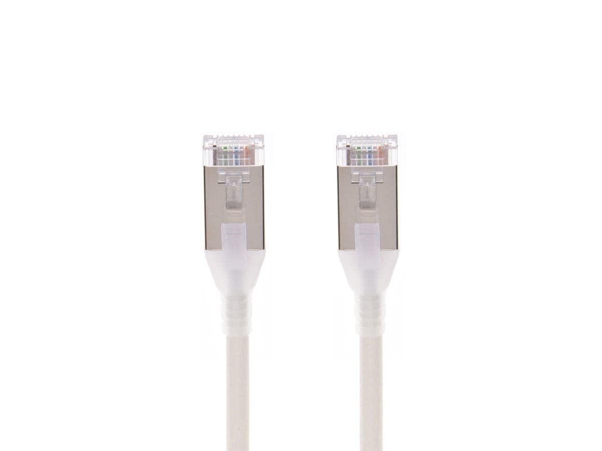 image:imageMonoprice Cat6A 3ft White Component Level Patch Cable Double Shielded SFTP 30AWG 10G CM Pure Bare Copper Snagless RJ45 SlimRun Series Ethernet CableWhite