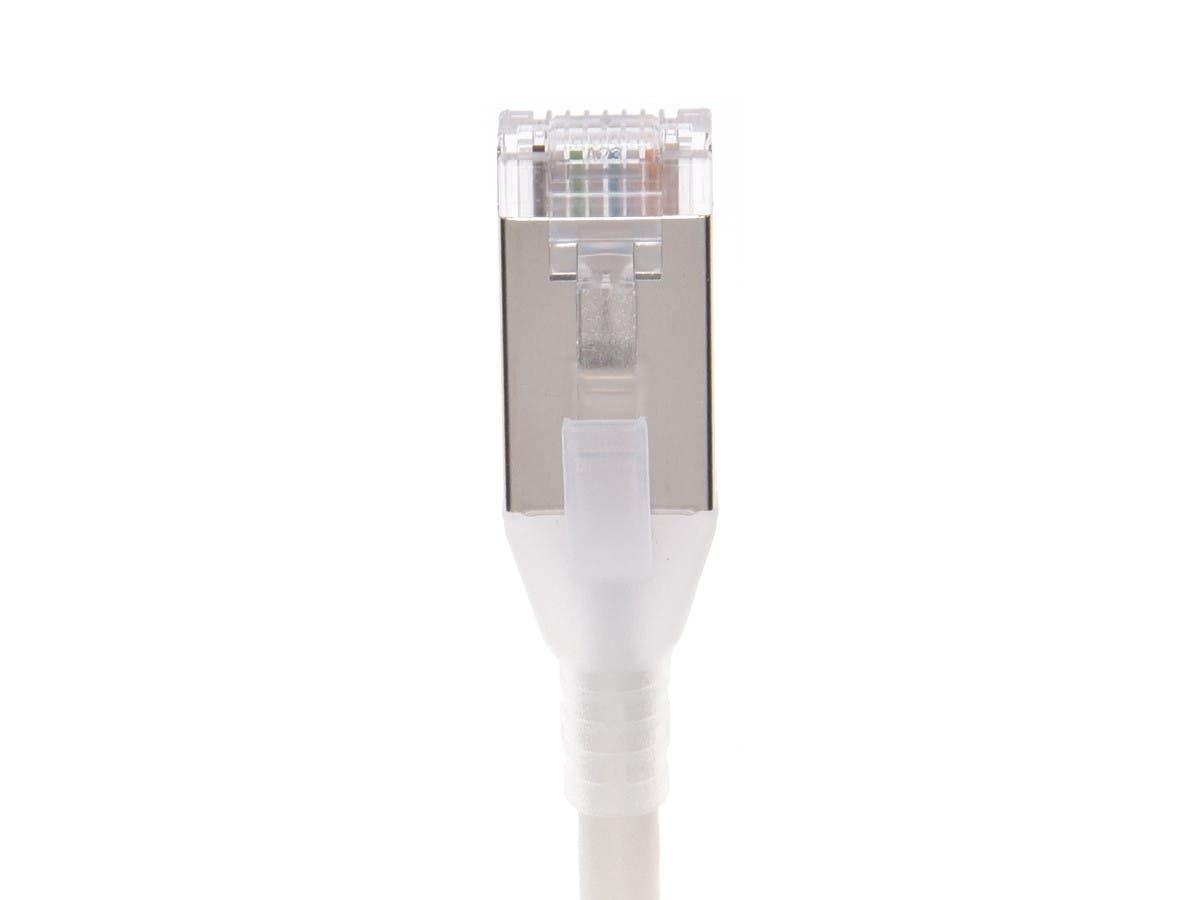 image:imageMonoprice Cat6A 3ft White Component Level Patch Cable Double Shielded SFTP 30AWG 10G CM Pure Bare Copper Snagless RJ45 SlimRun Series Ethernet CableWhite