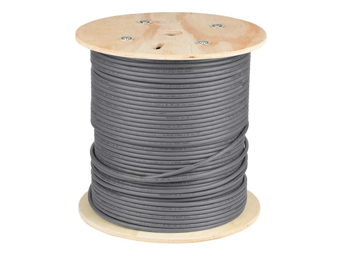 image:imageMonoprice Cat6A Ethernet Bulk Cable 500 Feet Yellow Solid 550Mhz FUTP CMR Riser Rated Pure Bare Copper Wire 10G 23AWG No Logo UL TAAGray