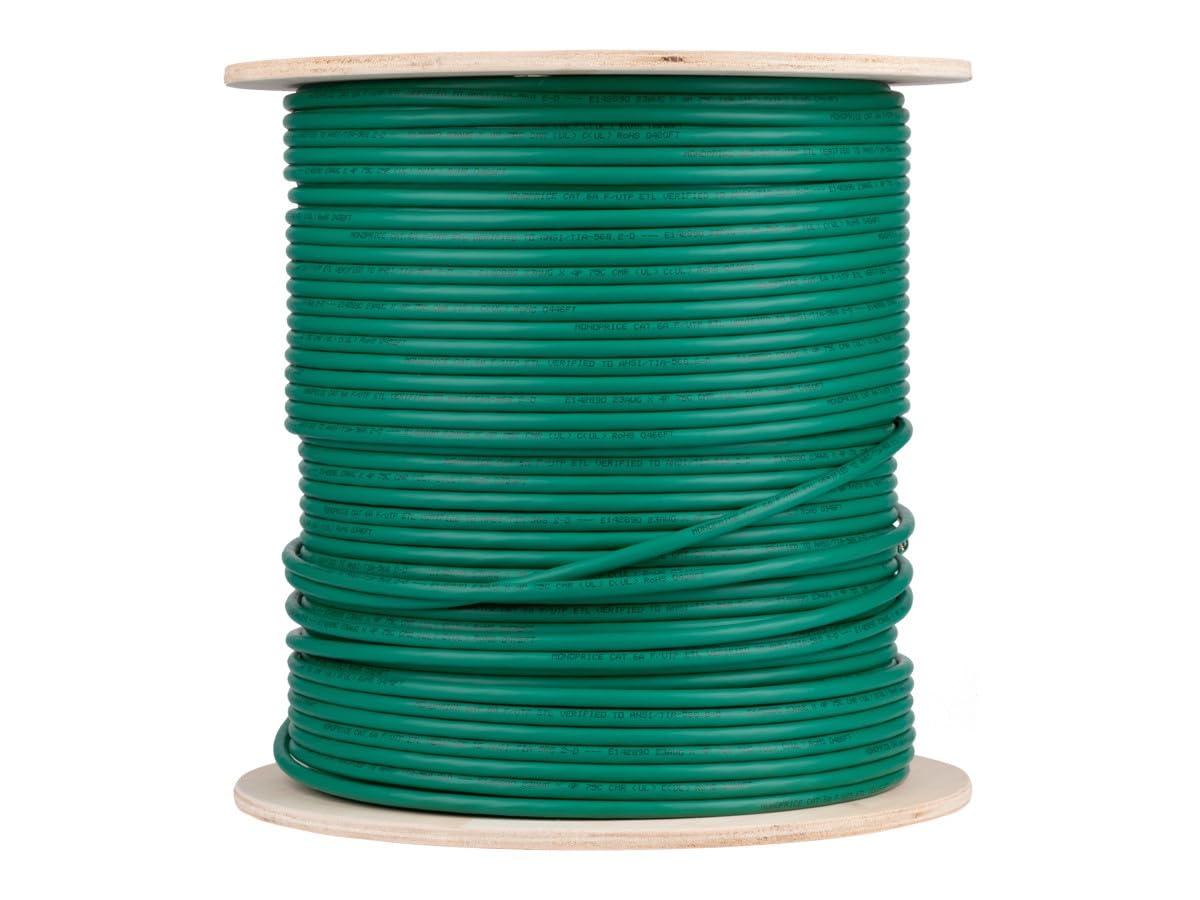 image:imageMonoprice Cat6A Ethernet Bulk Cable 500 Feet Yellow Solid 550Mhz FUTP CMR Riser Rated Pure Bare Copper Wire 10G 23AWG No Logo UL TAAGreen