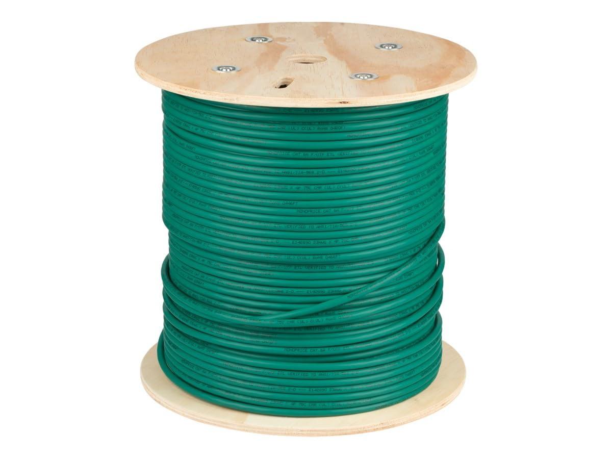 image:imageMonoprice Cat6A Ethernet Bulk Cable 500 Feet Yellow Solid 550Mhz FUTP CMR Riser Rated Pure Bare Copper Wire 10G 23AWG No Logo UL TAAGreen