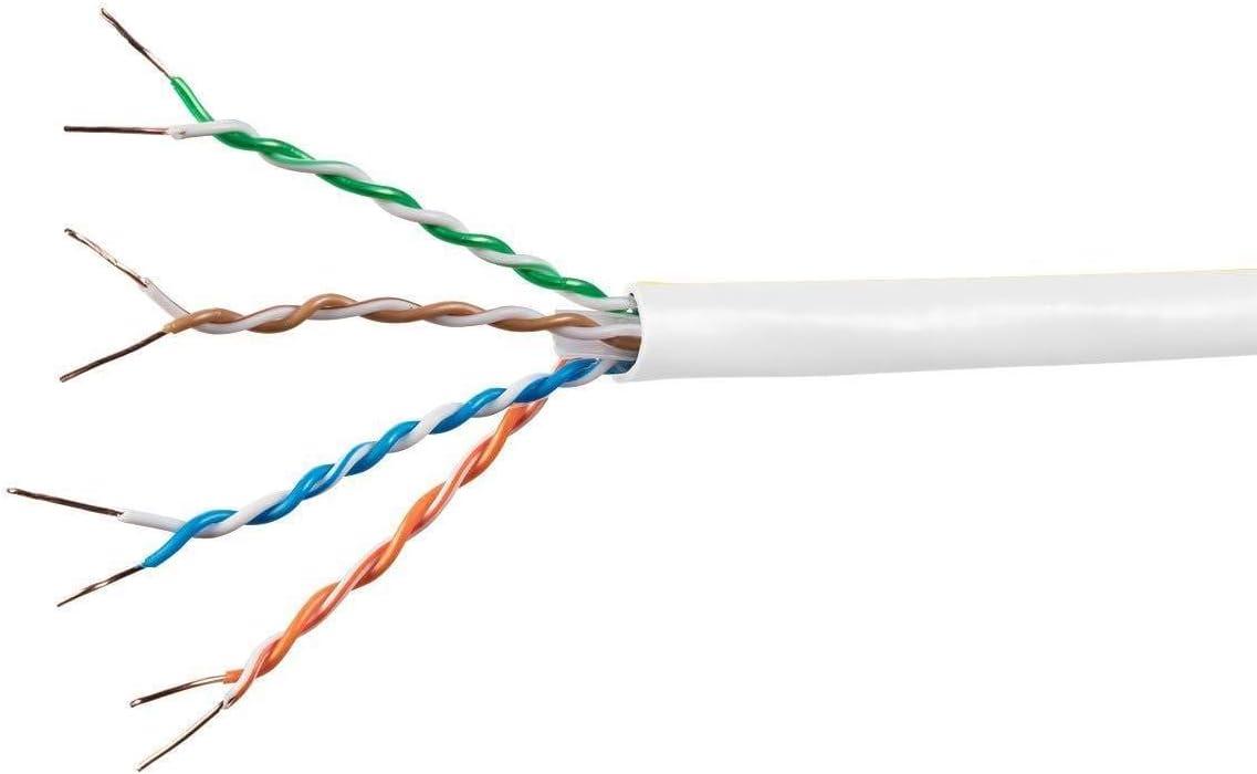 image:imageMonoprice Cat6A Ethernet Bulk Cable Network Internet Cord Solid 550Mhz FTP CMR Riser Rated Pure Bare Copper Wire 10G 23AWG No Logo 1000ft WhiteRed