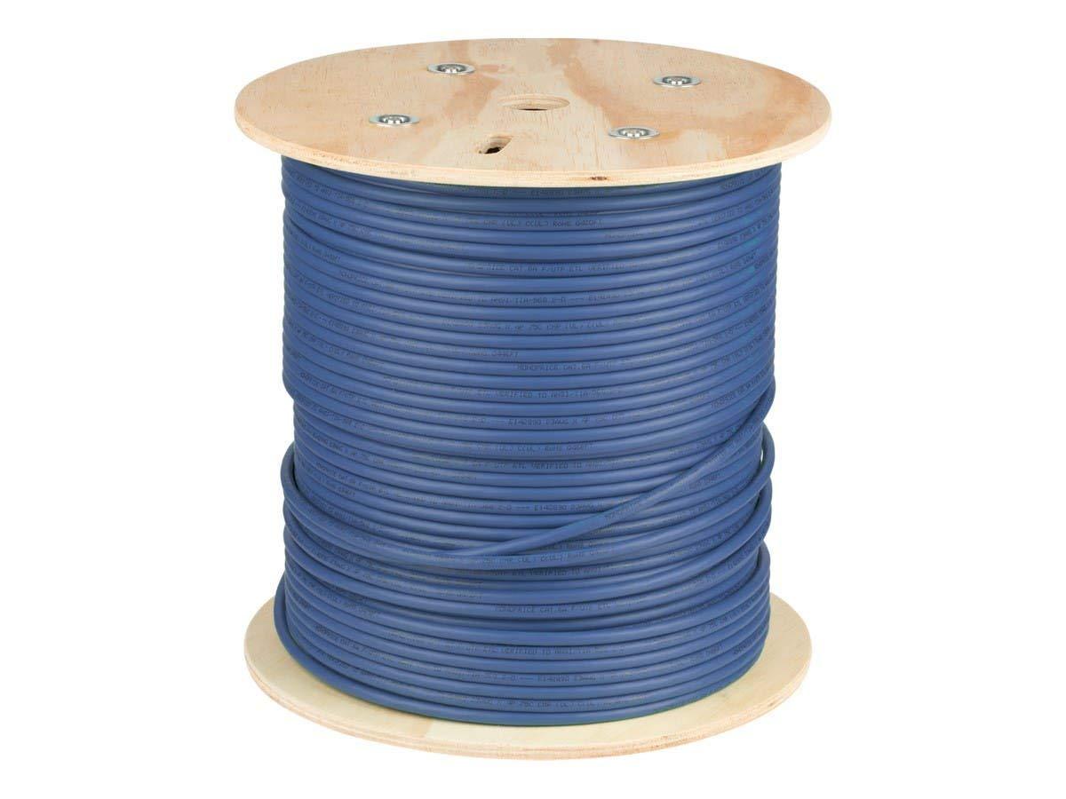 image:imageMonoprice Cat6A Ethernet Bulk Cable Solid 550Mhz FUTP CMR Riser Rated Pure Bare Copper Wire 10G 23AWG No Logo UL TAA 500 Feet BlackBlue