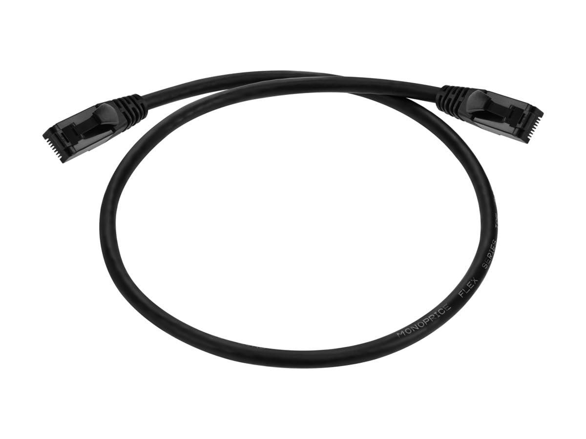 image:imageMonoprice Cat6A Flexible TPE Patch Cable 10 Feet Black UTP 24AWG 500MHz Pure Bare Copper Snagless RJ45 Ethernet Cable Flex Series2 Feet