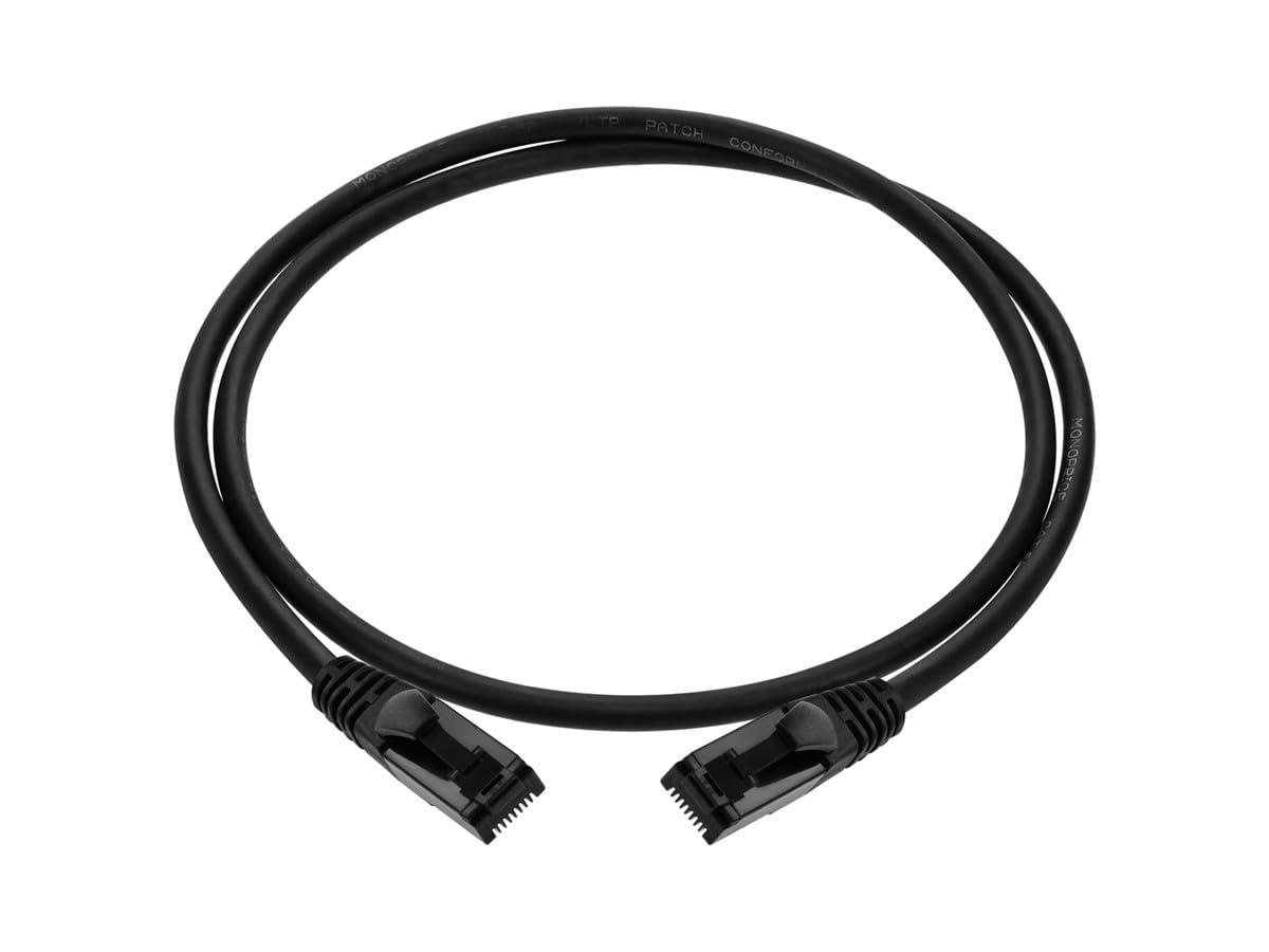 image:imageMonoprice Cat6A Flexible TPE Patch Cable 10 Feet Black UTP 24AWG 500MHz Pure Bare Copper Snagless RJ45 Ethernet Cable Flex Series3 Feet