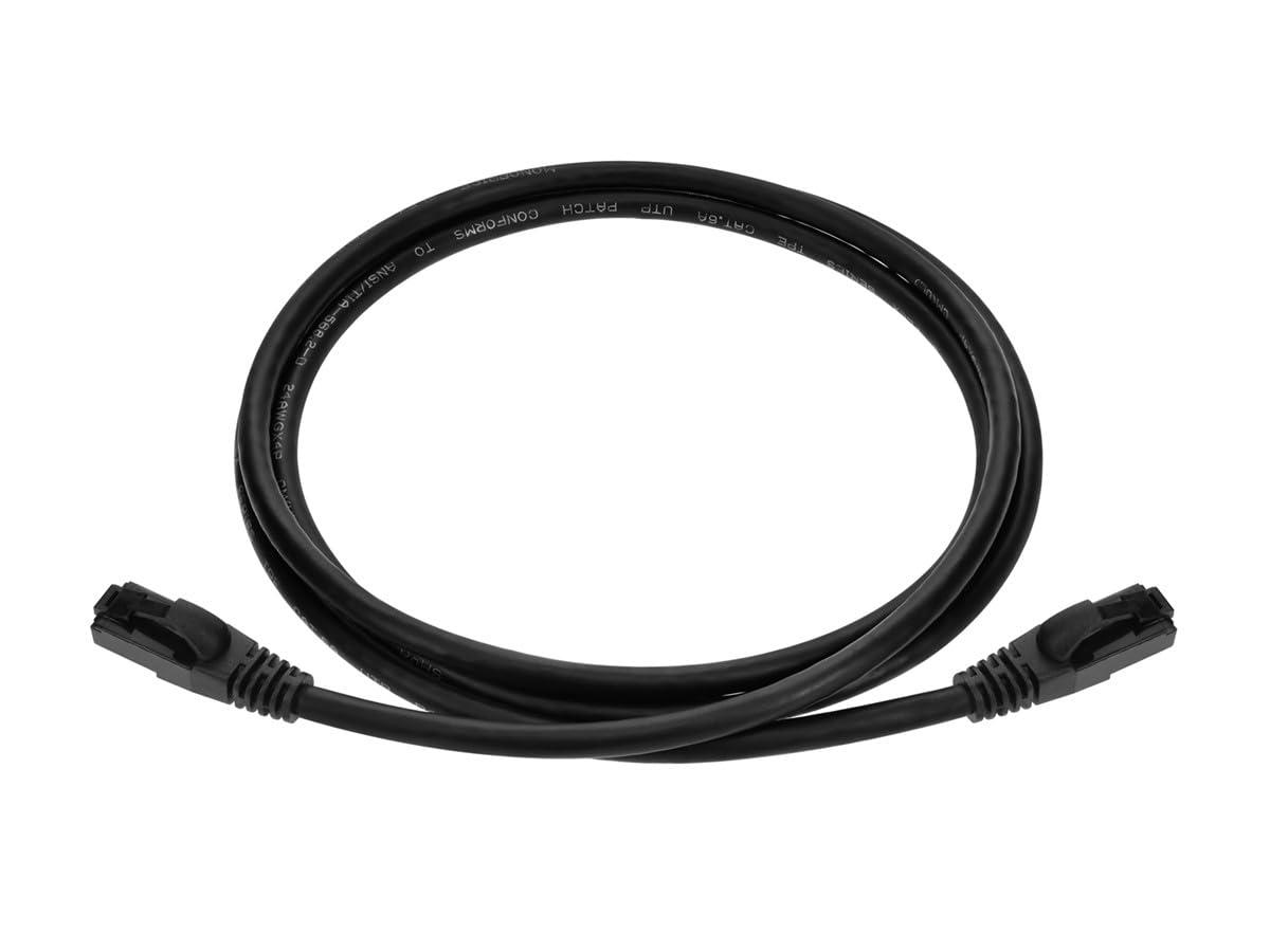 image:imageMonoprice Cat6A Flexible TPE Patch Cable 10 Feet Black UTP 24AWG 500MHz Pure Bare Copper Snagless RJ45 Ethernet Cable Flex Series5 Feet