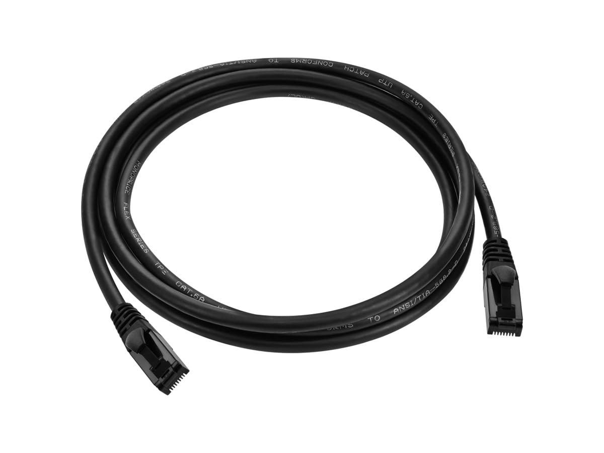 image:imageMonoprice Cat6A Flexible TPE Patch Cable 10 Feet Black UTP 24AWG 500MHz Pure Bare Copper Snagless RJ45 Ethernet Cable Flex Series7 Feet