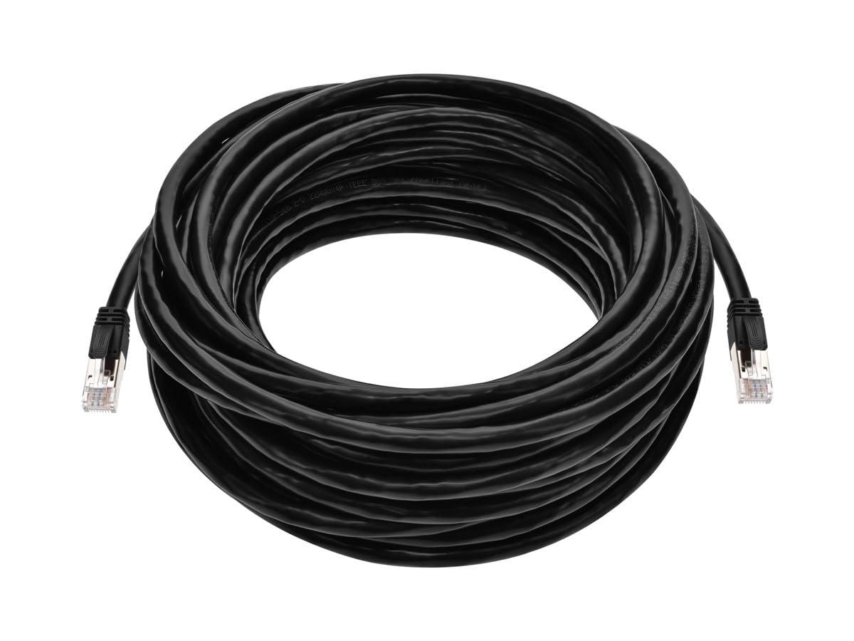 image:imageMonoprice Cat6A PoE Patch Cable 10 Feet Black 100W PoE IEEE 8023afatbt UTP 22AWG 500MHz Pure Bare Copper Shielded RJ45 Ethernet Cable50 Feet
