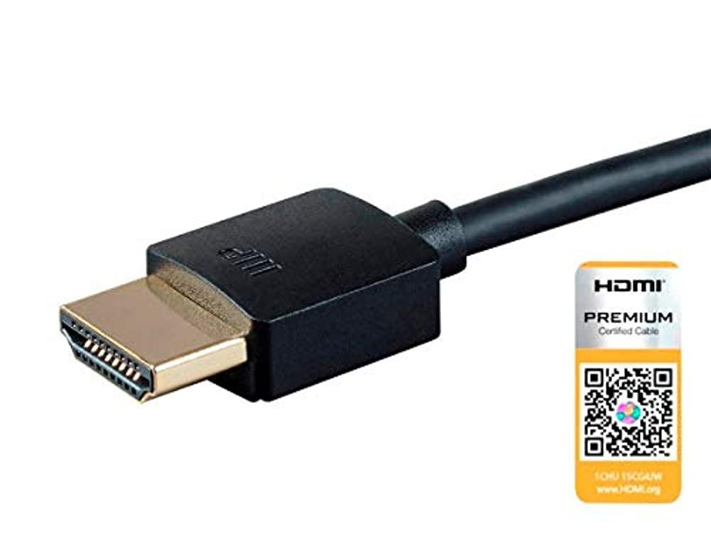 image:imageMonoprice Certified Premium HDMI Cable 4K60Hz HDR 18Gbps 36AWG YUV 444 5Pack 3 Feet Black Ultra Slim Series6 Feet