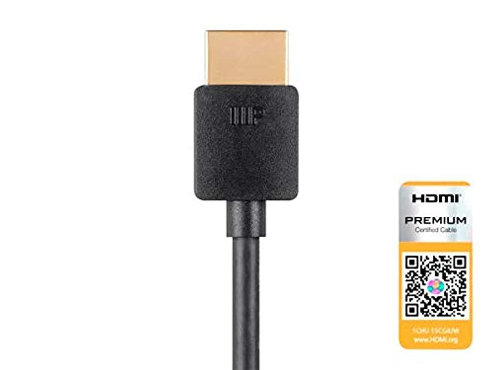 image:imageMonoprice Certified Premium HDMI Cable 4K60Hz HDR 18Gbps 36AWG YUV 444 5Pack 3 Feet Black Ultra Slim Series6 Feet