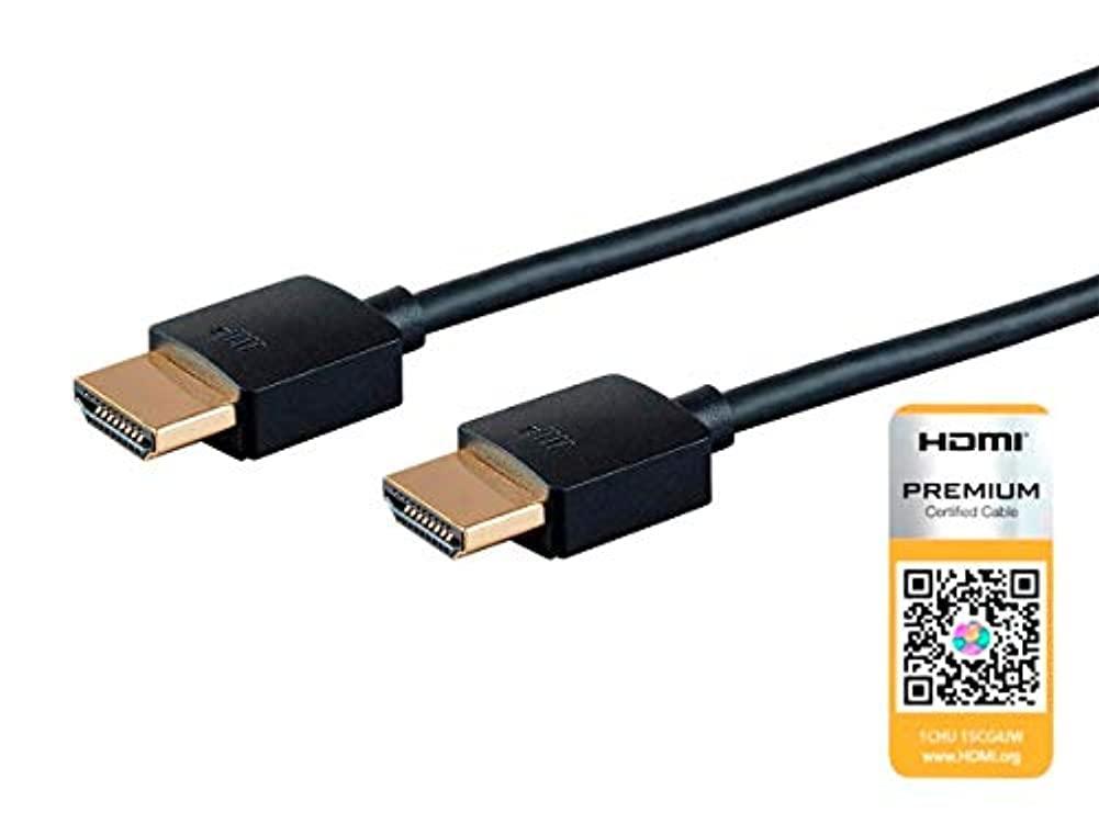 image:imageMonoprice Certified Premium HDMI Cable 4K60Hz HDR 18Gbps 36AWG YUV 444 5Pack 3 Feet Black Ultra Slim Series6 Feet