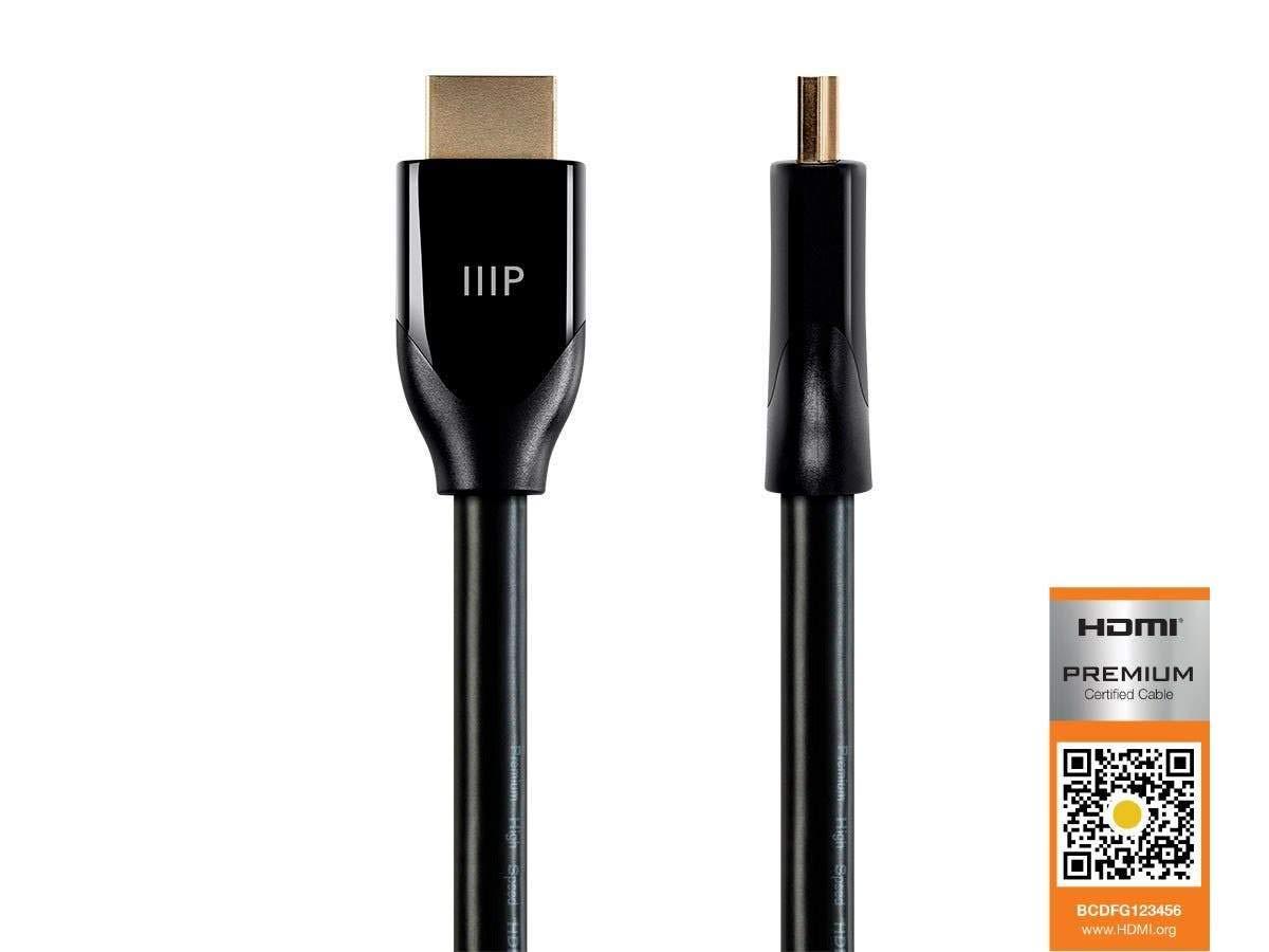 image:imageMonoprice Certified Premium HDMI Cable 4K60Hz HDR 18Gbps YUV 444 Dual Video Stream Compatible with DVD Player 28AWG 6 Feet Black1 Count Pack of 1