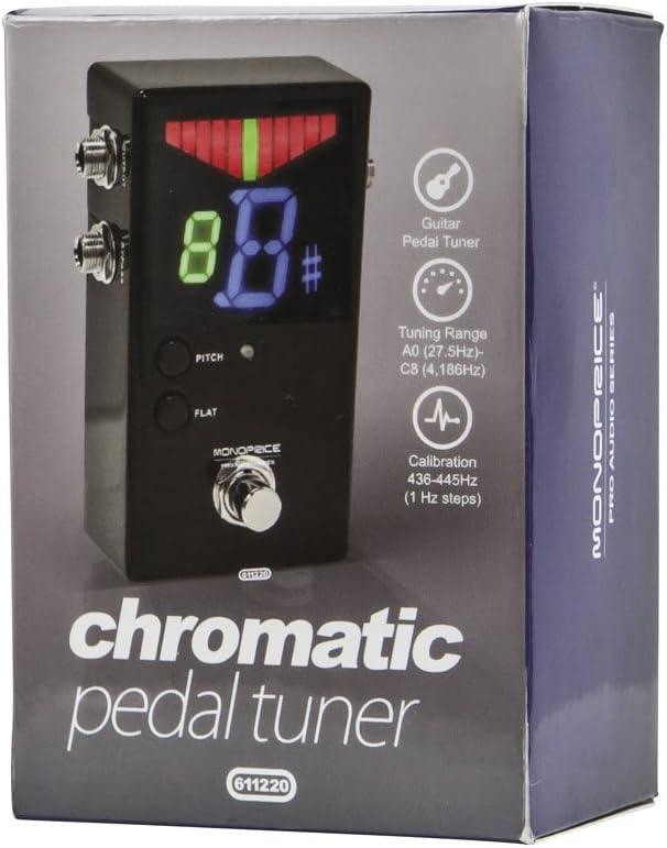 image:imageMonoprice Chromatic Pedal Tuner Black Normal amp TrueBypass Outputs Easy to Tune Your Bass amp Guitars Stage Right SeriesGuitar Effect Device