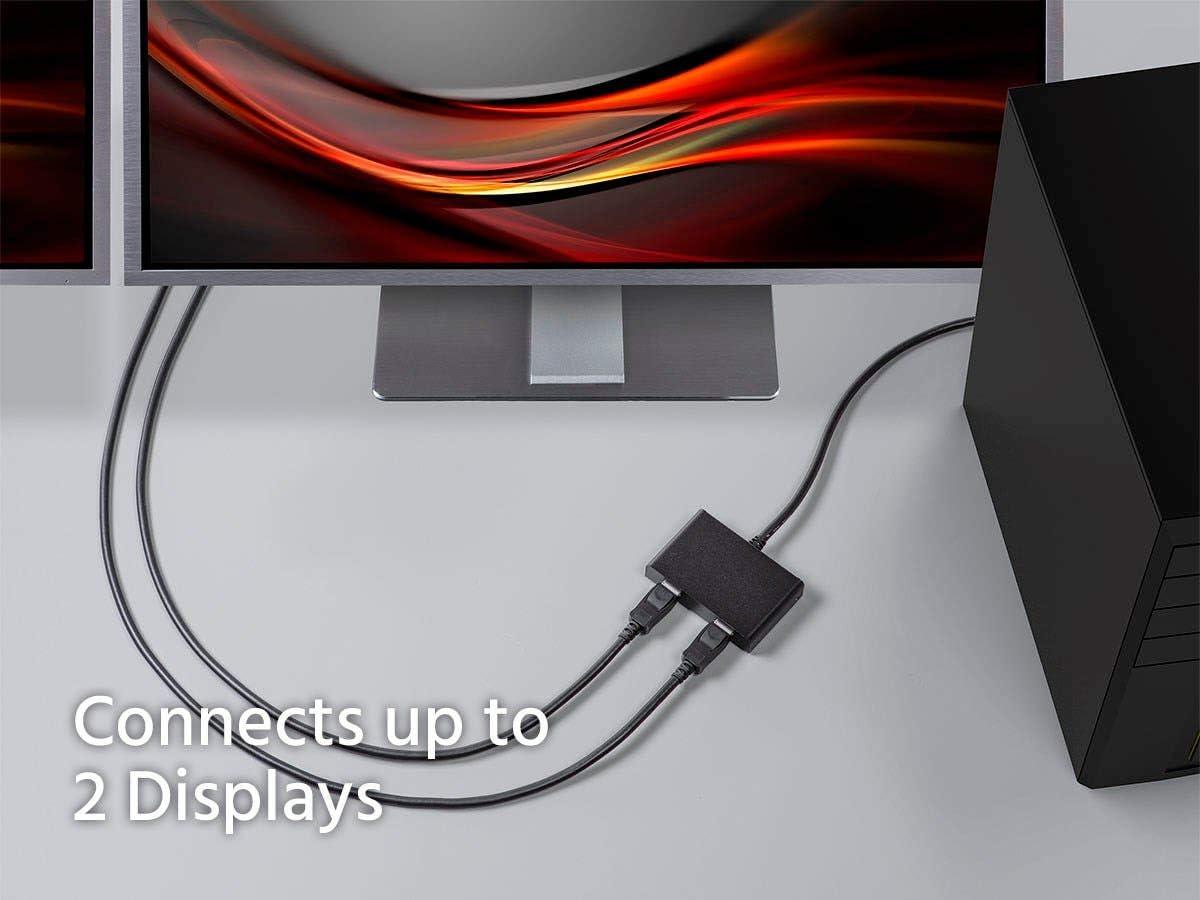 image:imageMonoprice DisplayPort 12 to DisplayPort MultiStream Transport MST Hub 2Port DP to DP Ideal for Digital Signage Large Video Displays in Schools 76 x 58 x 13