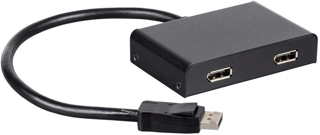 image:imageMonoprice DisplayPort 12 to DisplayPort MultiStream Transport MST Hub 2Port DP to DP Ideal for Digital Signage Large Video Displays in Schools 76 x 58 x 13