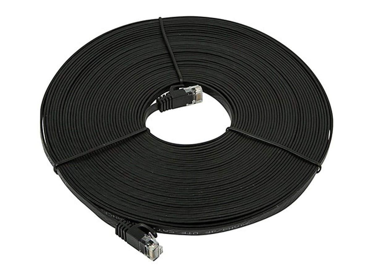 image:imageMonoprice Flexboot Cat6 Ethernet Patch Cable Snagless RJ45 Flat 550MHz UTP Pure Bare Copper Wire 30AWG 10 ft WhiteBlack