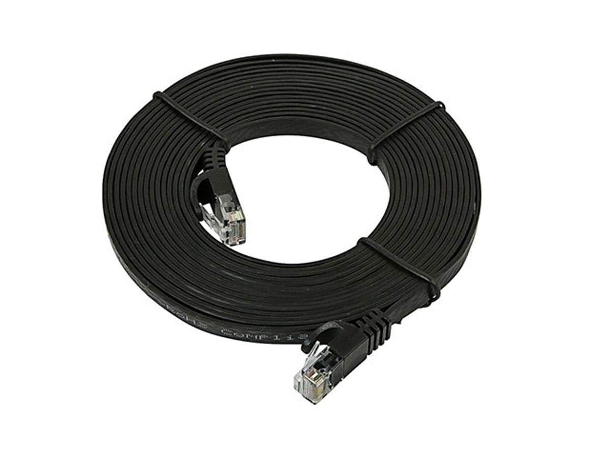 image:imageMonoprice Flexboot Cat6 Ethernet Patch Cable Snagless RJ45 Flat 550MHz UTP Pure Bare Copper Wire 30AWG 10 ft WhiteBlack