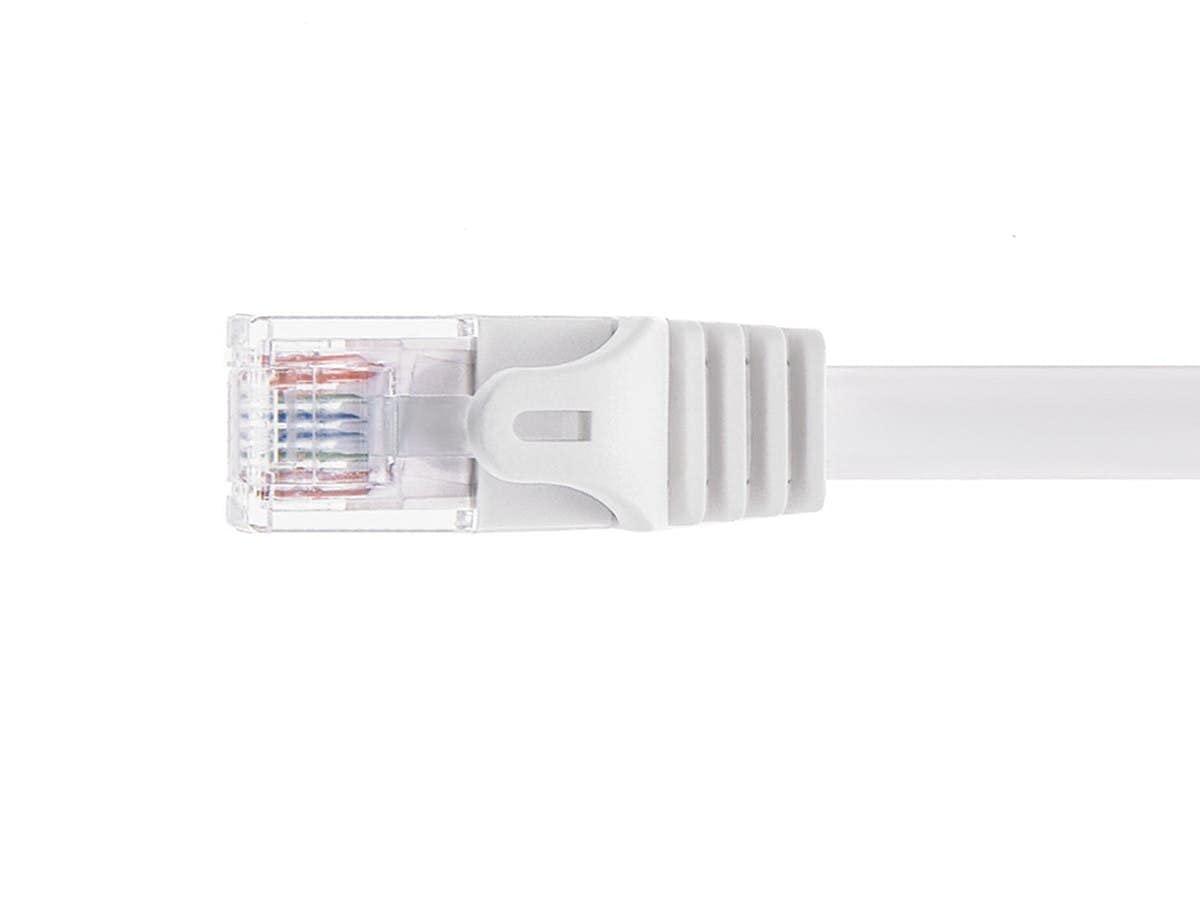 image:imageMonoprice Flexboot Cat6 Ethernet Patch Cable Snagless RJ45 Flat 550MHz UTP Pure Bare Copper Wire 30AWG 10 ft WhiteWhite