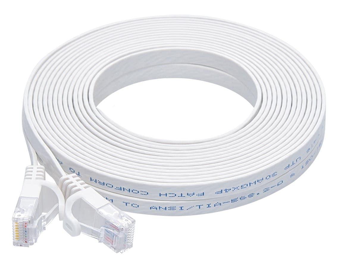 image:imageMonoprice Flexboot Cat6 Ethernet Patch Cable Snagless RJ45 Flat 550MHz UTP Pure Bare Copper Wire 30AWG 10 ft WhiteWhite