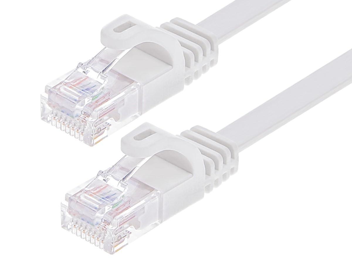image:imageMonoprice Flexboot Cat6 Ethernet Patch Cable Snagless RJ45 Flat 550MHz UTP Pure Bare Copper Wire 30AWG 10 ft WhiteWhite