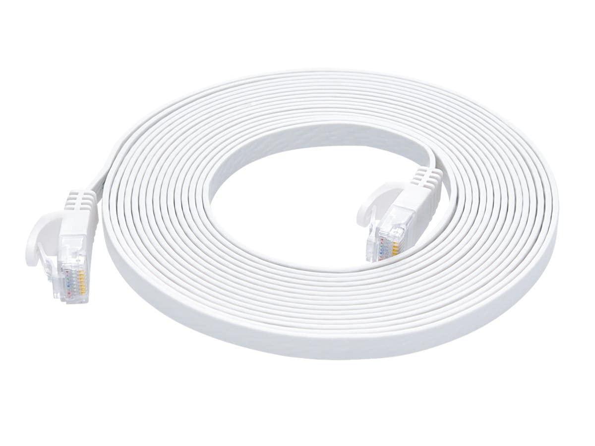 image:imageMonoprice Flexboot Cat6 Ethernet Patch Cable Snagless RJ45 Flat 550MHz UTP Pure Bare Copper Wire 30AWG 10 ft WhiteWhite