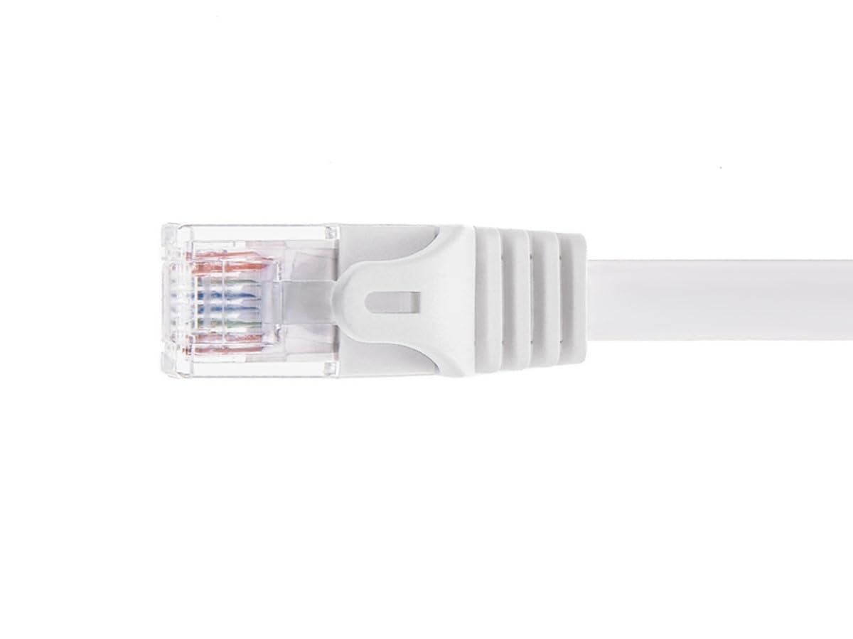 image:imageMonoprice Flexboot Cat6 Ethernet Patch Cable Snagless RJ45 Flat 550MHz UTP Pure Bare Copper Wire 30AWG 10 ft WhiteWhite