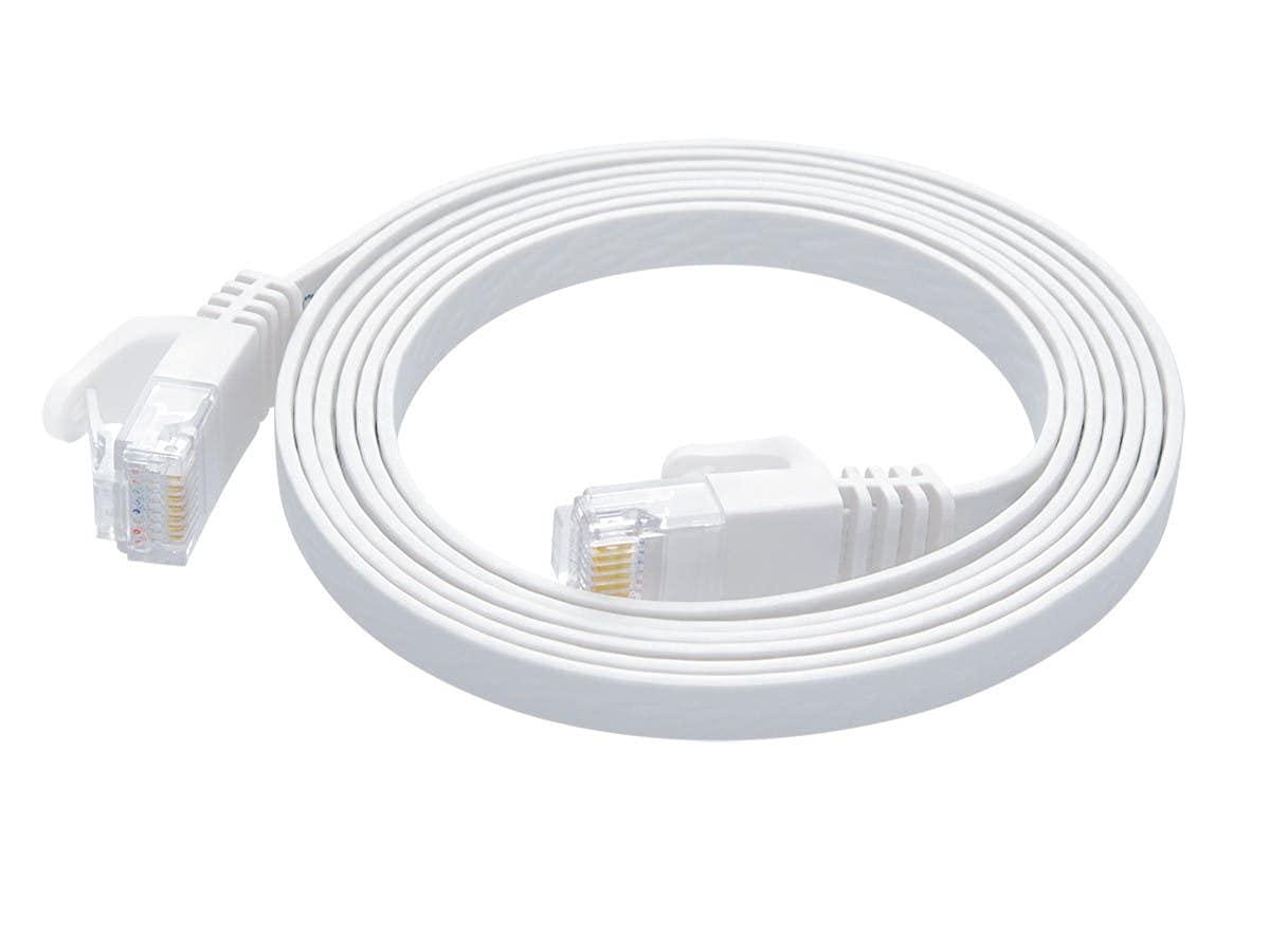 image:imageMonoprice Flexboot Cat6 Ethernet Patch Cable Snagless RJ45 Flat 550MHz UTP Pure Bare Copper Wire 30AWG 10 ft WhiteWhite