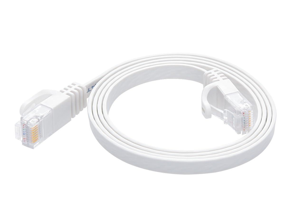 image:imageMonoprice Flexboot Cat6 Ethernet Patch Cable Snagless RJ45 Flat 550MHz UTP Pure Bare Copper Wire 30AWG 10 ft WhiteWhite